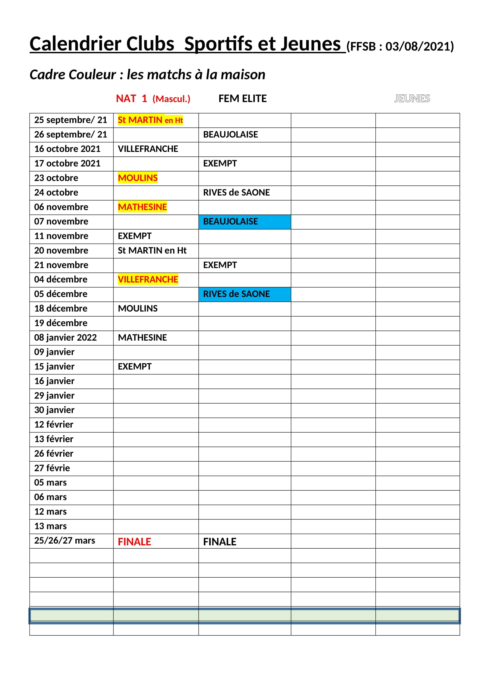 Clubs Sportifs Calendrier Rencontres 2018 2019-page-001