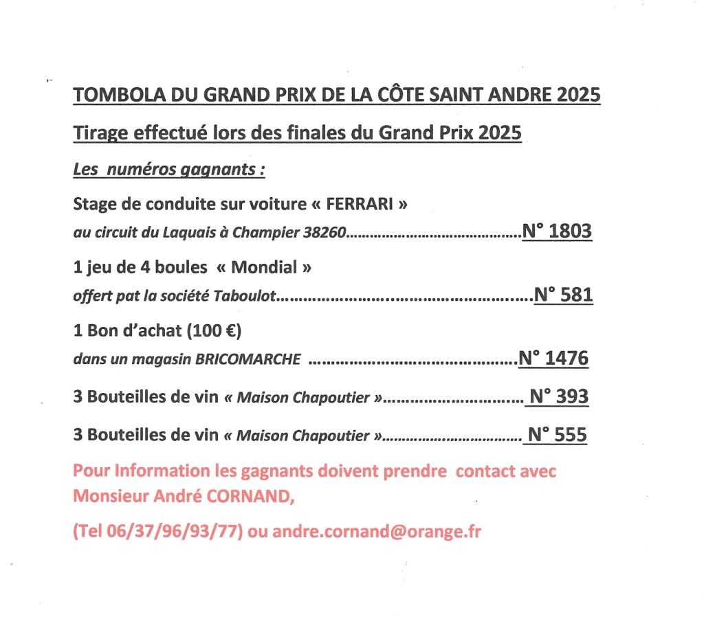 Tombola GP 2025
